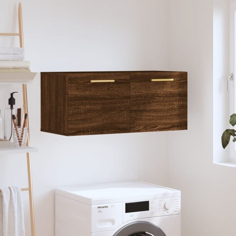 foto del prodotto mobile a parete rovere marrone 80x36,5x35 cm legno multistrato vidaxl