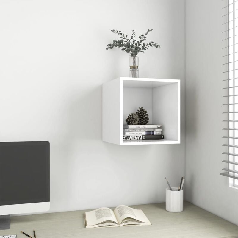 foto del prodotto mobile a sospensione cubico da0 37x37x37cm moderno con scomparto vari colori colore bianco