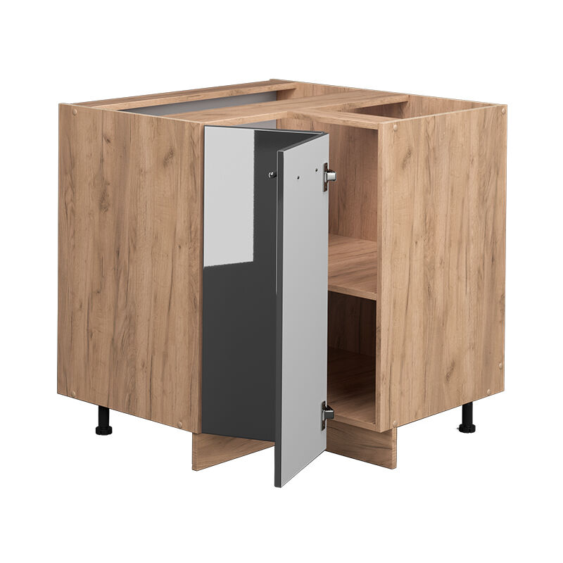 foto del prodotto mobile ad angolo cucina fame line, antracite lucido, 80.5 cm senza piano di lavoro vicco