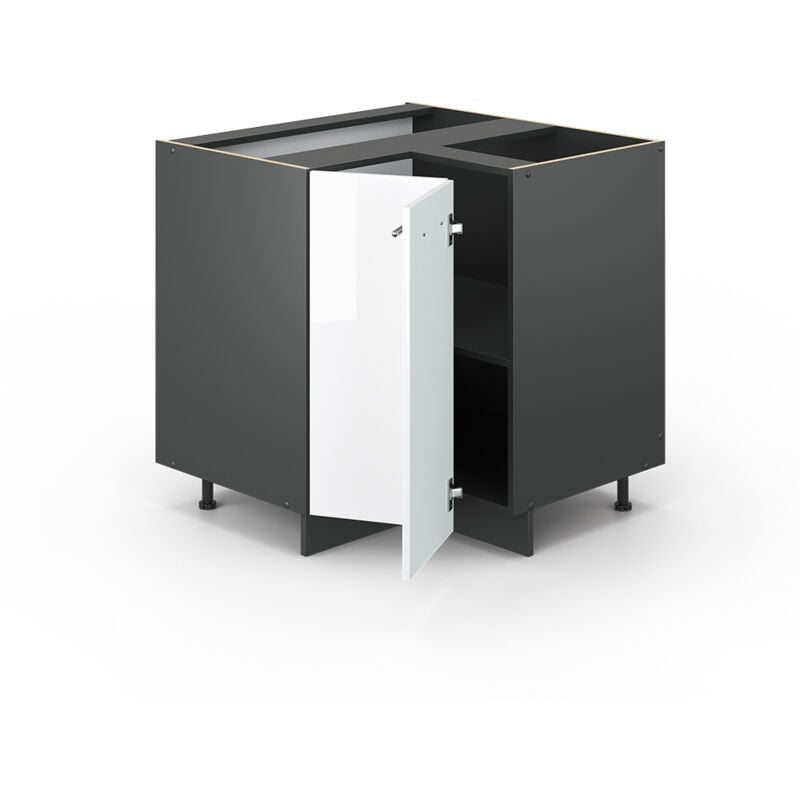 foto del prodotto mobile ad angolo cucina fame line, bianco lucido, 80.5 cm senza piano di lavoro, vicco
