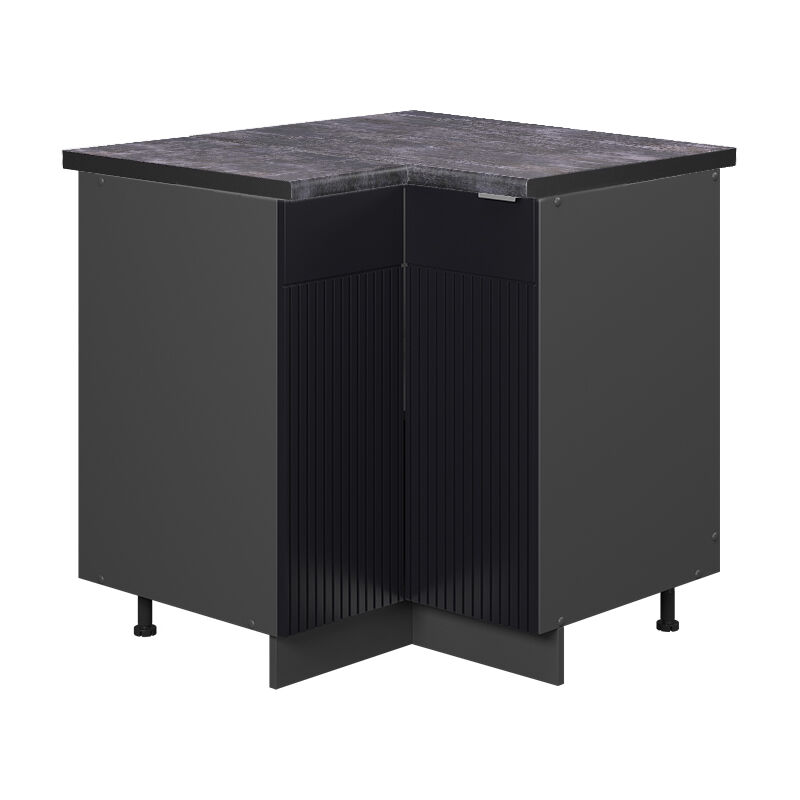 foto del prodotto mobile ad angolo cucina fame line, nero a righe, 80.5 cm , pl antracite vicco