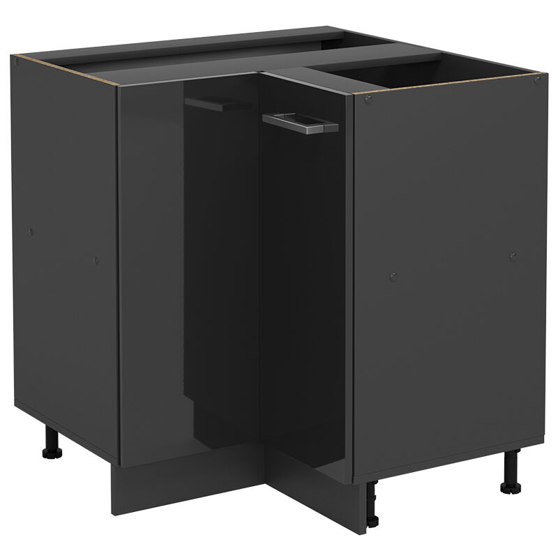 foto del prodotto mobile ad angolo cucina r line, antracite lucido, 75.6 cm senza piano di lavoro vicco
