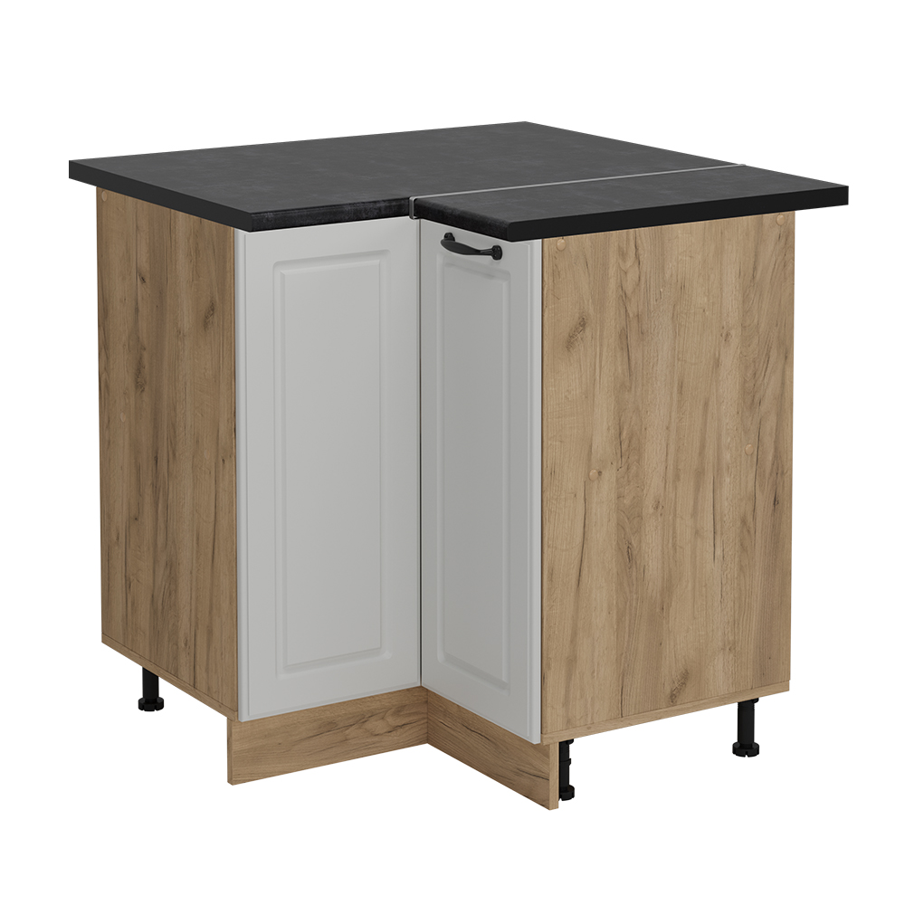 foto del prodotto mobile ad angolo cucina r line, bianco casa di campagna, 75.6 cm , pl antracite vicco