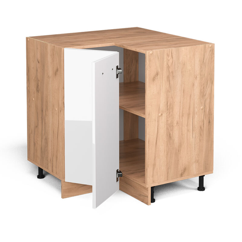 foto del prodotto mobile ad angolo cucina r line, bianco lucido, 75.6 cm senza piano di lavoro vicco