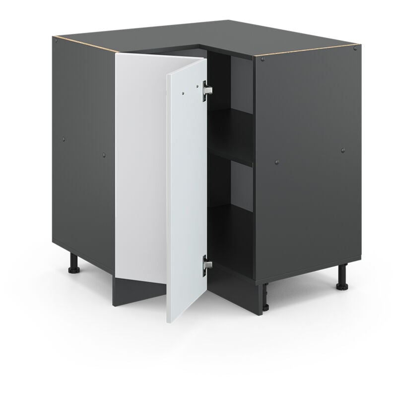 foto del prodotto mobile ad angolo cucina r line, bianco lucido, 75.6 cm senza piano di lavoro vicco