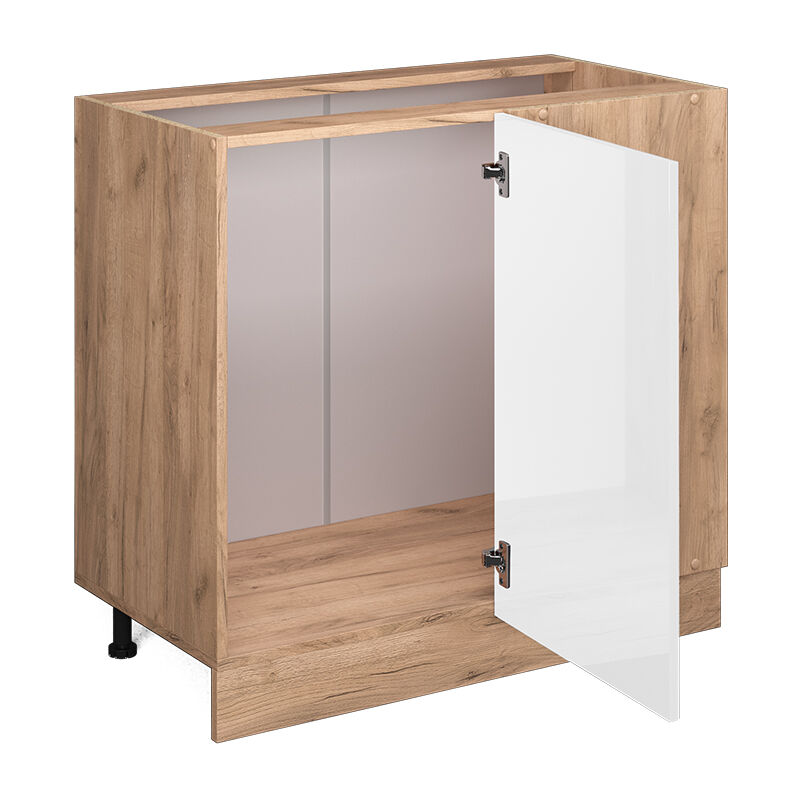 foto del prodotto mobile ad angolo cucina r line, bianco lucido, 86 cm senza piano di lavoro vicco