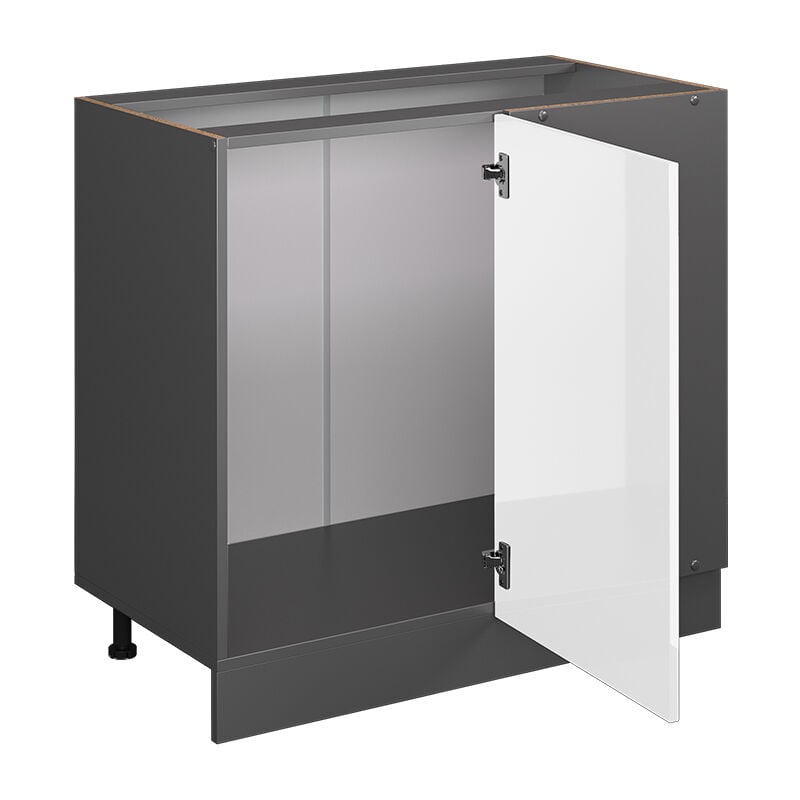foto del prodotto mobile ad angolo cucina r line, bianco lucido, 86 cm senza piano di lavoro vicco