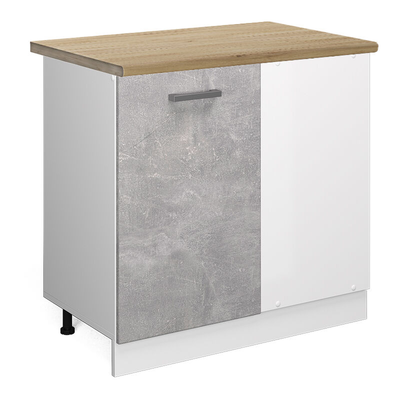 foto del prodotto mobile ad angolo cucina r line, calcestruzzo, 86 cm , pl rovere vicco