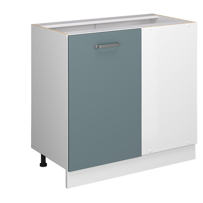 foto del prodotto mobile ad angolo cucina r line, grigio blu, 86 cm senza piano di lavoro vicco