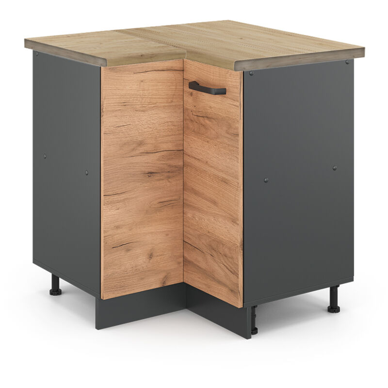 foto del prodotto mobile ad angolo cucina r line, quercia dorata, 75.6 cm , pl rovere vicco