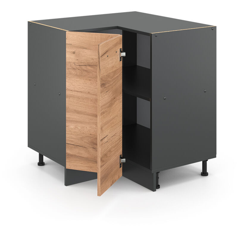 foto del prodotto mobile ad angolo cucina r line, quercia dorata, 75.6 cm senza piano di lavoro vicco