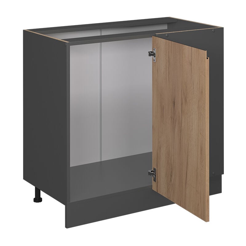 foto del prodotto mobile ad angolo cucina r line, quercia dorata, 86 cm forma a j, senza piano di lavoro vicco