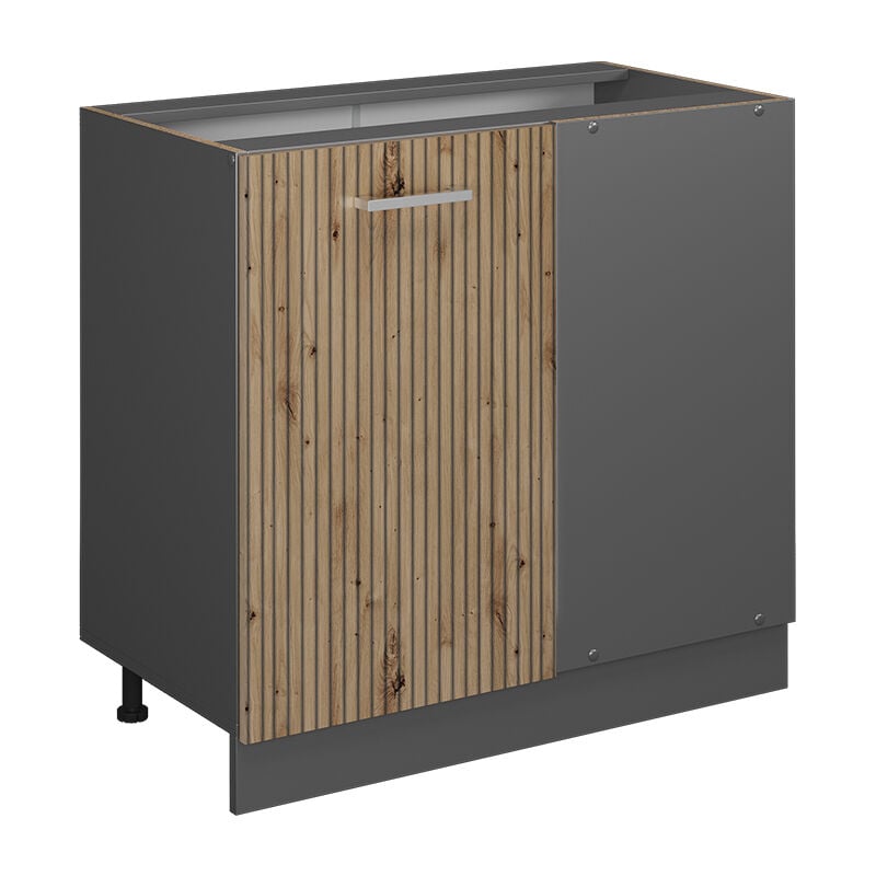 foto del prodotto mobile ad angolo cucina r line, rovere artigianale, 86 cm senza piano di lavoro, vicco