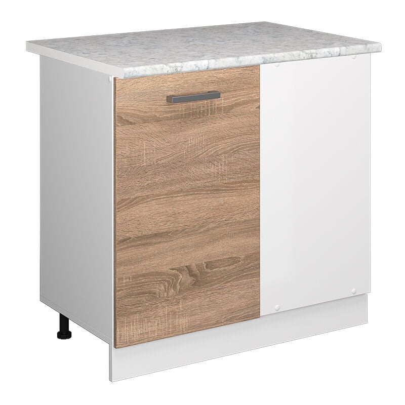 foto del prodotto mobile ad angolo cucina r line, sonoma, 86 cm , pl marmo vicco