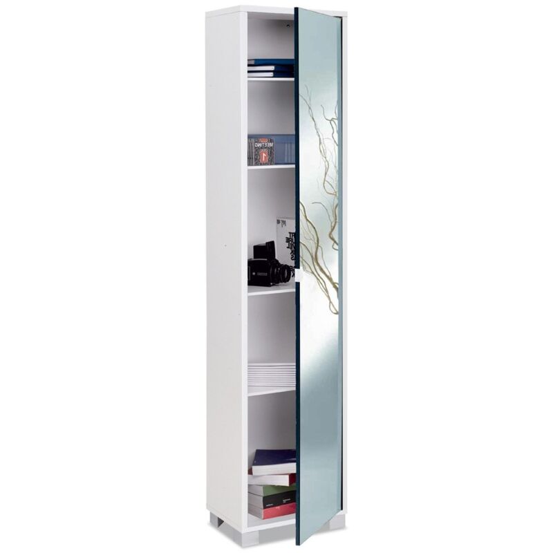 foto del prodotto mobile alto 1 anta 190 con specchio ingresso scarpiera armadio a colonna bagno