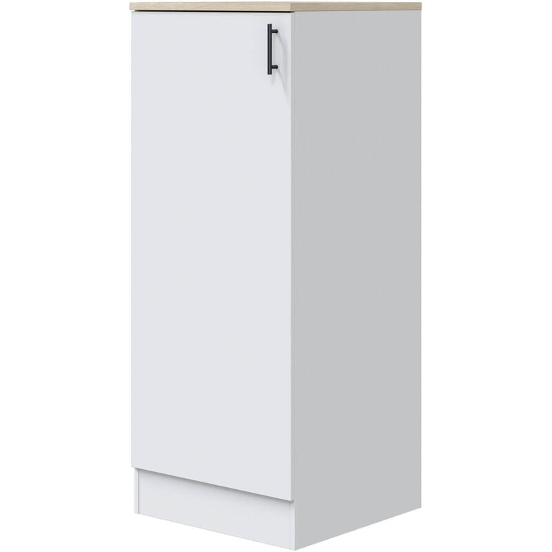 foto del prodotto mobile alto 1 anta pianengo, colonna cucina, modulo dispensa verticale, mobile verticale compatto, 60x60 h148 cm, bianco e rovere dmora
