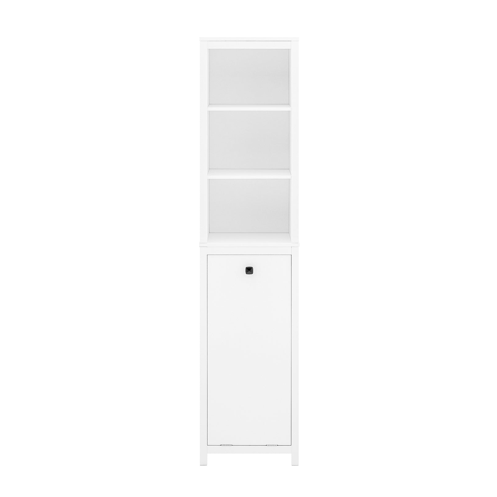 foto del prodotto mobile alto da bagno colonna bagno con portabiancheria armadio da terra 40x35x173cm bzr95 w bianco