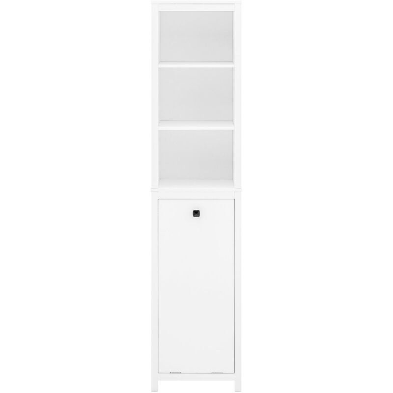 foto del prodotto mobile alto da bagno colonna bagno con portabiancheria armadio da terra 40x35x173cm bzr95 w bianco sobuy