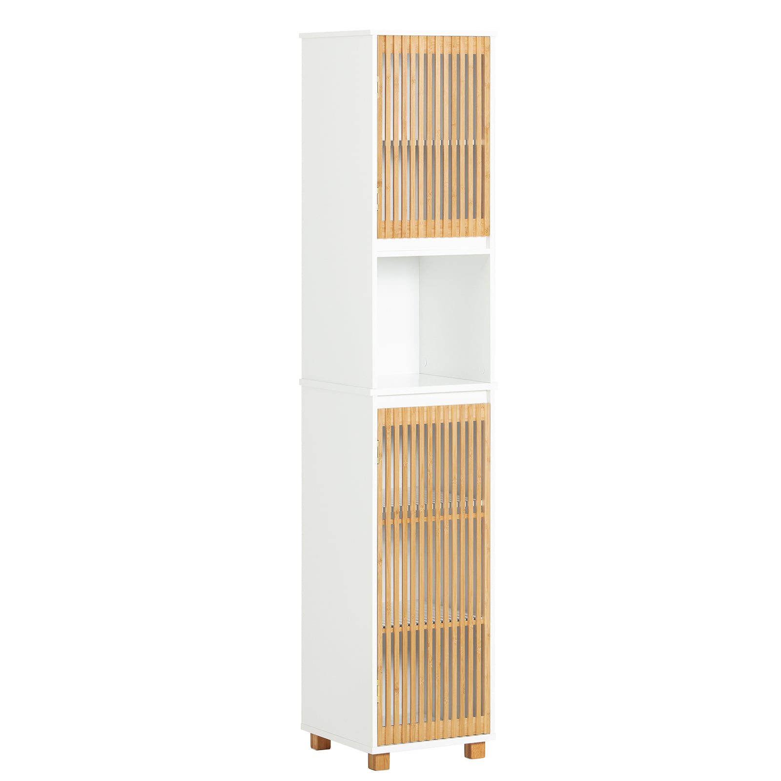 foto del prodotto mobile alto da bagno mobile colonna bagno mensola bagno stretta bianco naturale 33x33x165cm bzr127 w sobuy