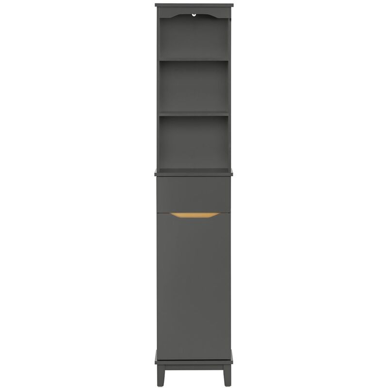 foto del prodotto mobile alto da bagno mobile colonna bagno salvaspazio armadio da terra colore grigio 35x30x170 cm bzr112 dg sobuy