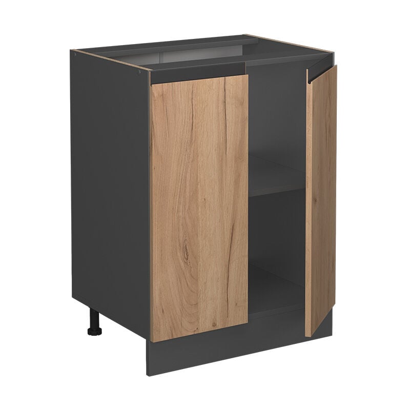foto del prodotto mobile alto r line, quercia dorata, 60 cm forma a j, senza piano di lavoro, vicco
