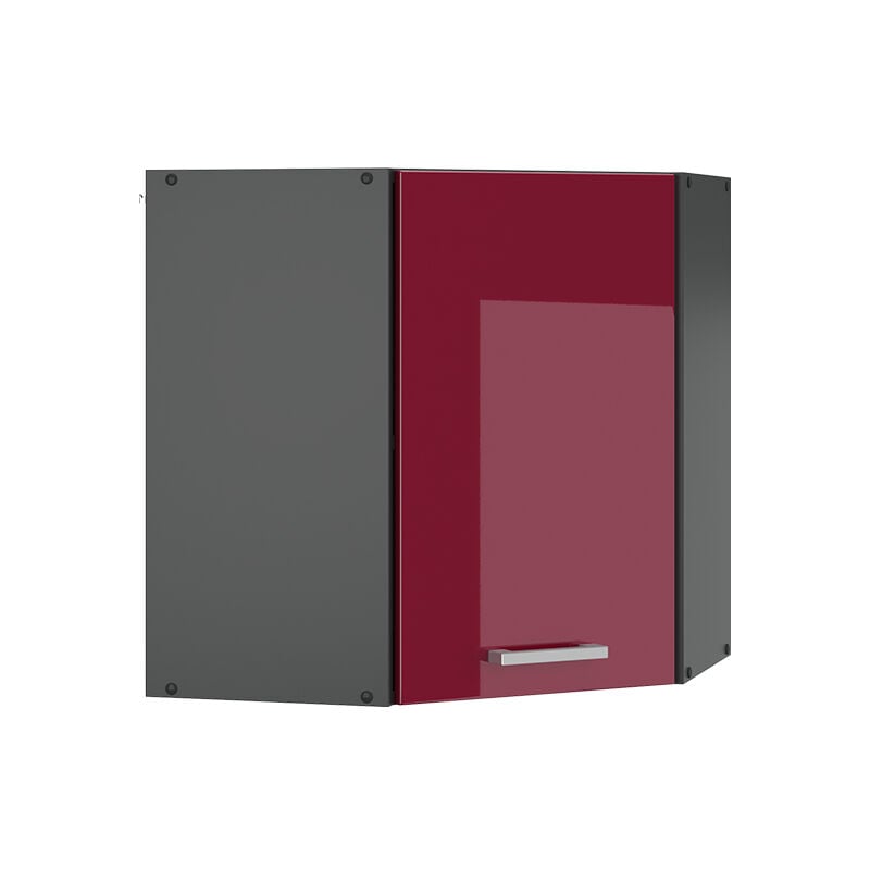 foto del prodotto mobile angolare da cucina r line, rosso bordeaux lucido, 57 cm vicco
