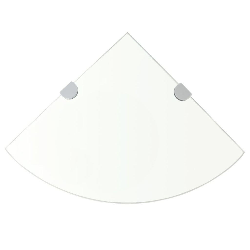 foto del prodotto mobile angolare di design con ripiano supporti cromati vetro trasparente 35 x 35 cm 2702218 2