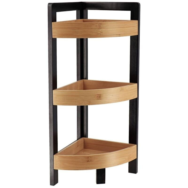 foto del prodotto mobile angolare in bamb con 3 ripiani bamb nero tendance