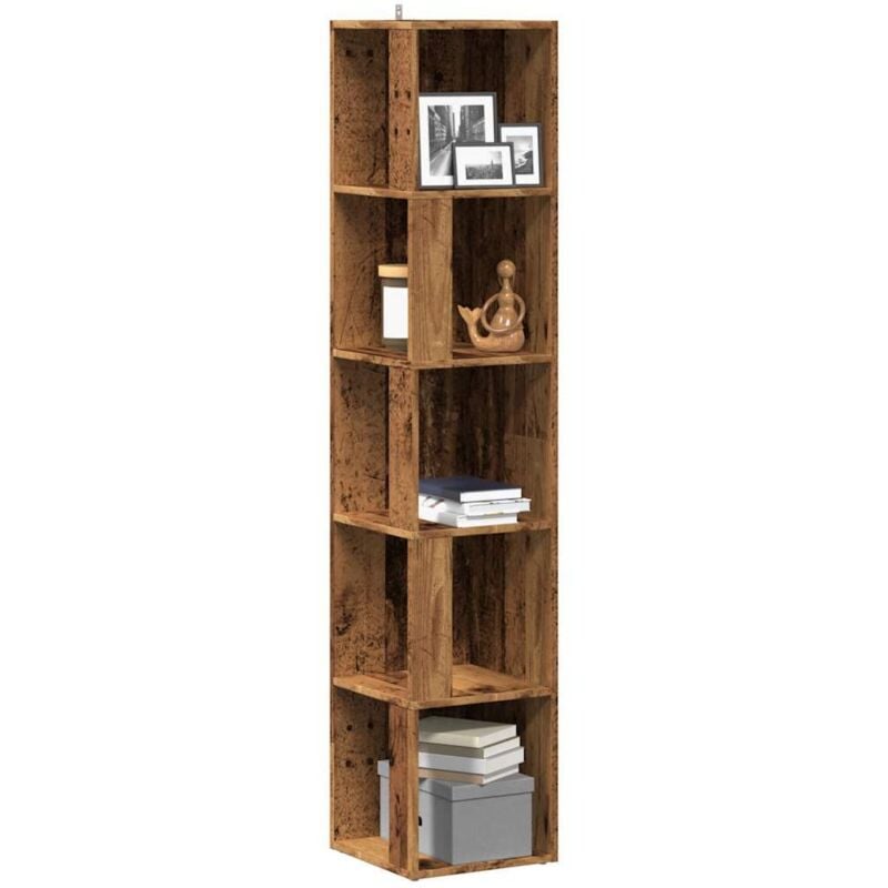 foto del prodotto mobile angolare legno antico 33x33x165 cm in truciolato vidaxl