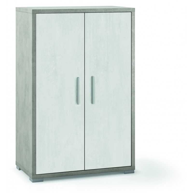 foto del prodotto mobile armadio 2 ante h110 l71 p41 cm strutura color cemento frontali bianco ossido dd270k sarmog - sarmog