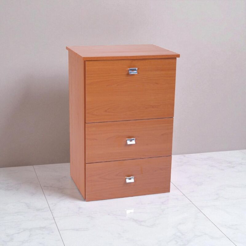 foto del prodotto mobile asse stiro a scomparsa in legno ciliegio 55x85h cm con 1 anta e 2 cassetti