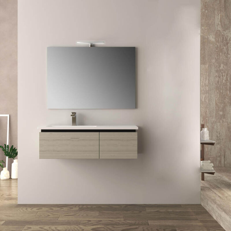 foto del prodotto mobile bagno 100 cm rovere sbiancato mod. mono slide