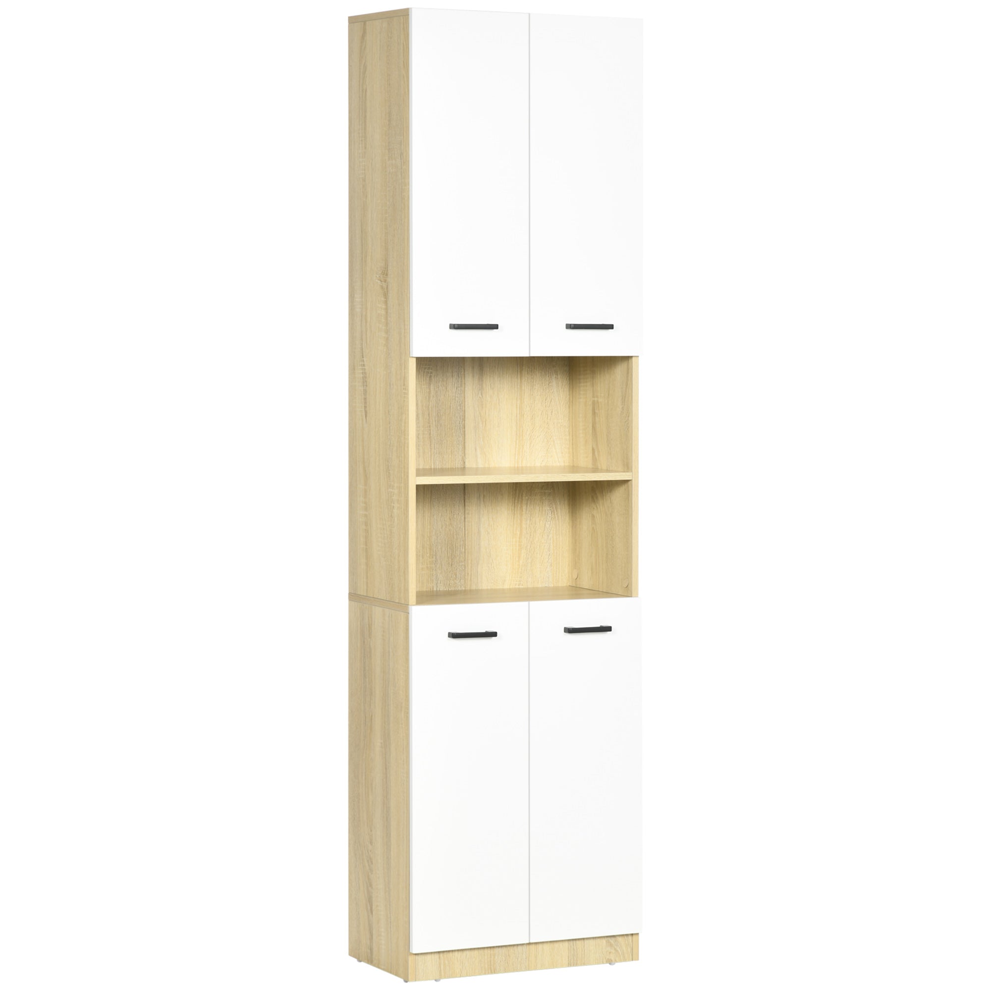 foto del prodotto mobile bagno 4 ante 2 ripiani 53x33,5x195,7 cm in truciolato bianco