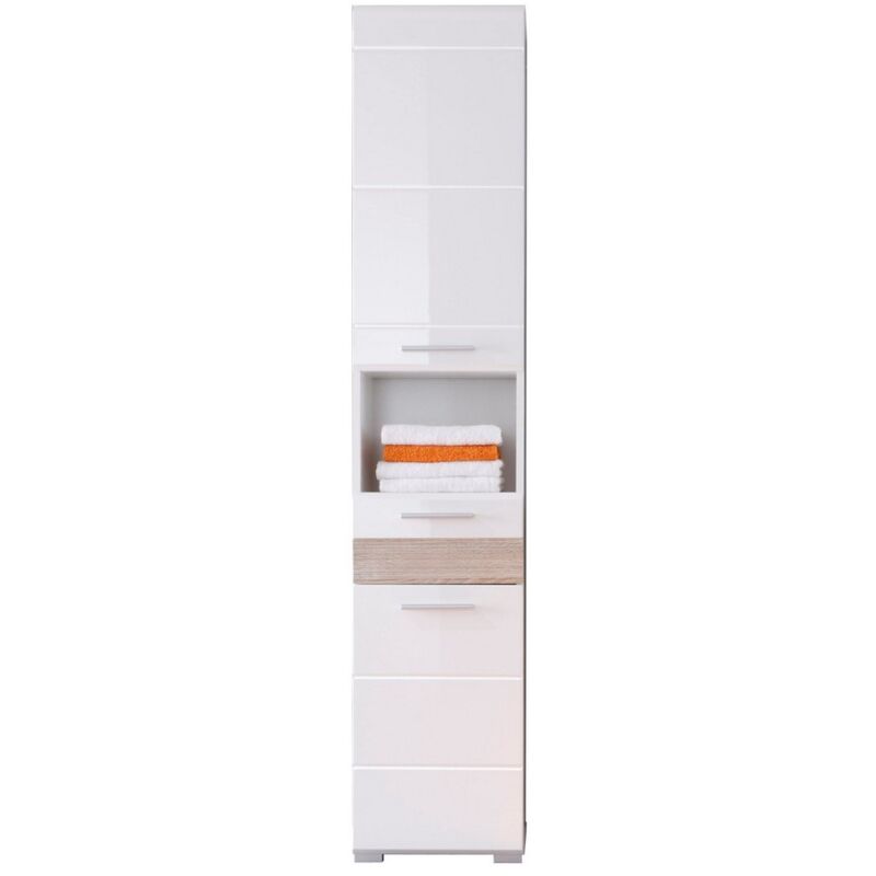 foto del prodotto mobile bagno a colonna mezzo, truciolare melaminico, bianco, 37x182x31 cm