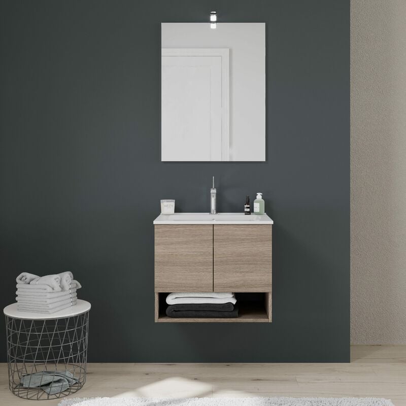 foto del prodotto mobile bagno a parete 60 cm con ante e lavabo venezia