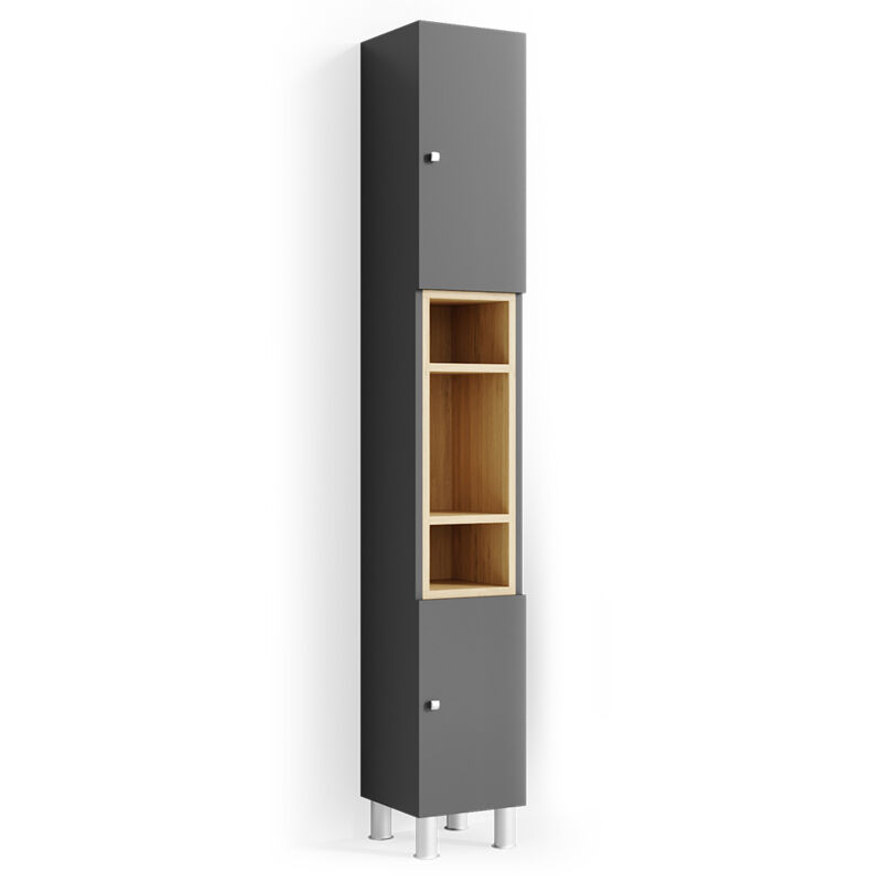 foto del prodotto mobile bagno alto aquis, antracite, 30 x 190 cm vicco