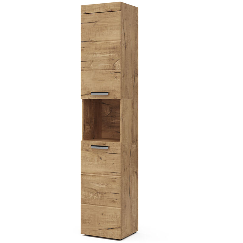 foto del prodotto mobile bagno alto luna, quercia wotan, 37 x 190 cm vicco