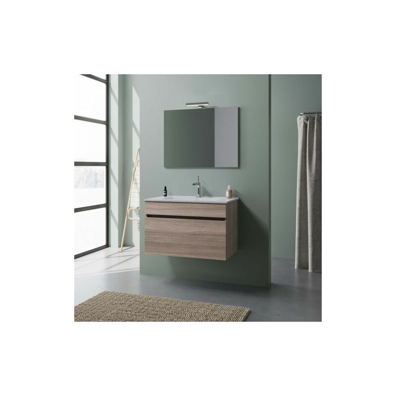 foto del prodotto mobile bagno bogota cm. 80 sospeso rovere fumo