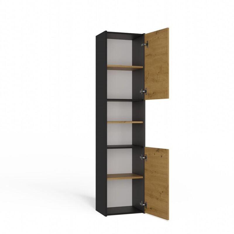 foto del prodotto mobile bagno colonna s40 colore antracite rovere artigianale