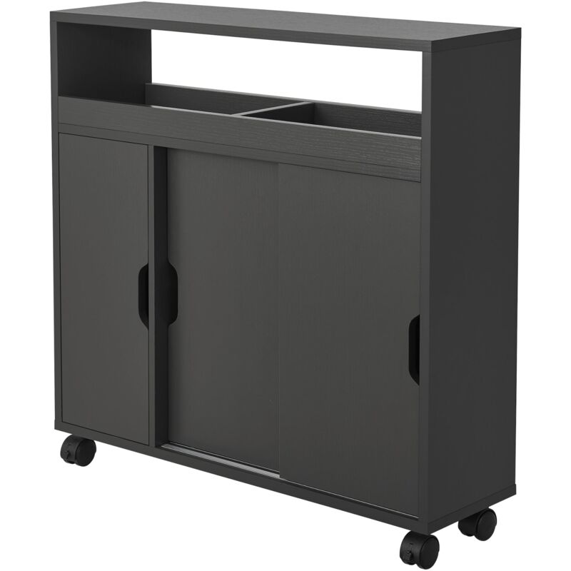 foto del prodotto mobile bagno con ante scorrevoli grigio scuro 030007668
