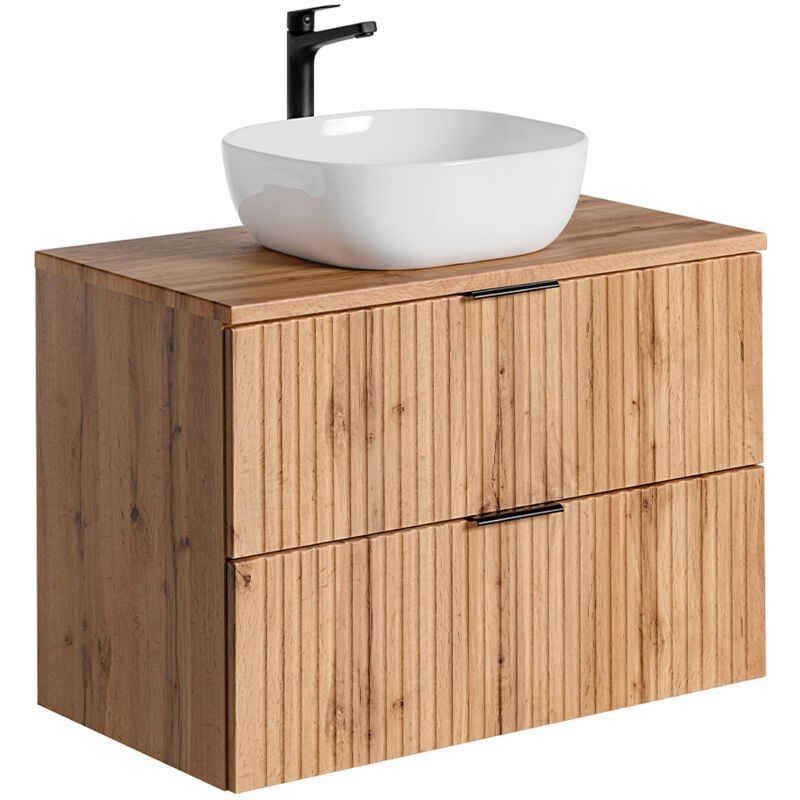 foto del prodotto mobile bagno con lavabo adriel marrone 80cm