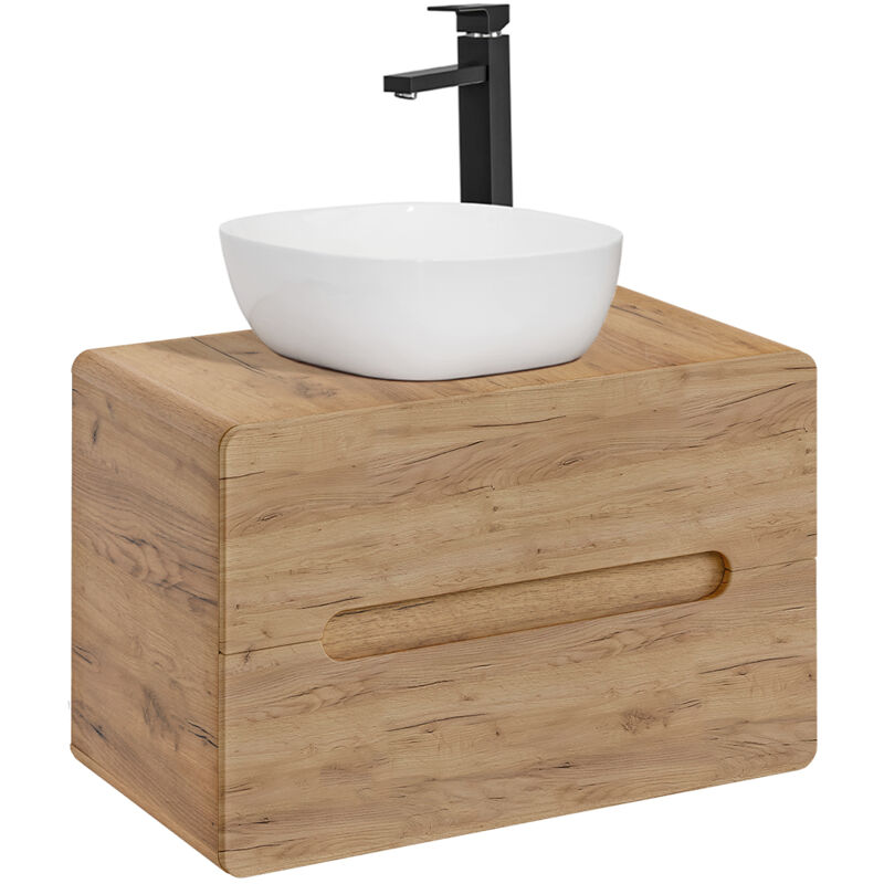 foto del prodotto mobile bagno con lavabo arun marrone 80cm