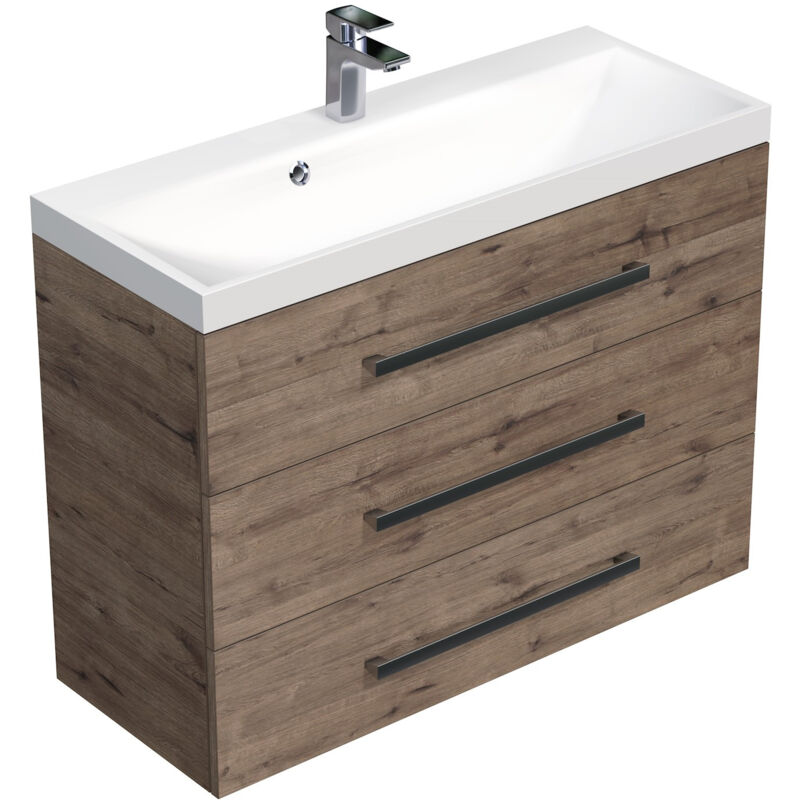 foto del prodotto mobile bagno con lavabo cube way natural 100x76,5x40 cm wellington oak cube21003dw naturel