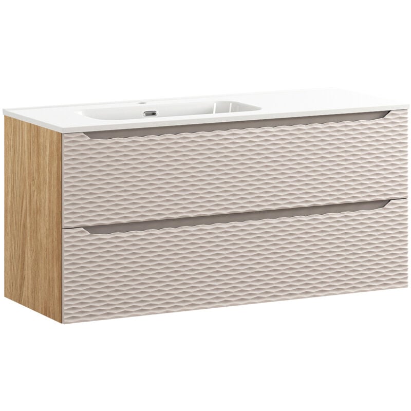 foto del prodotto mobile bagno con lavabo elora beige e marrone gauche
