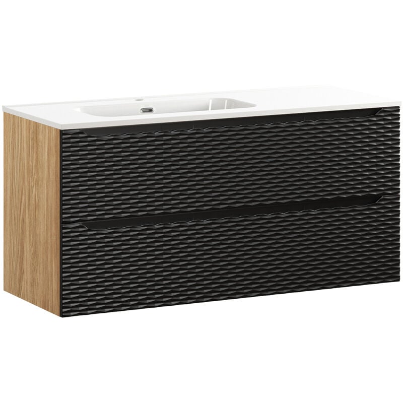 foto del prodotto mobile bagno con lavabo elora nero e marrone gauche