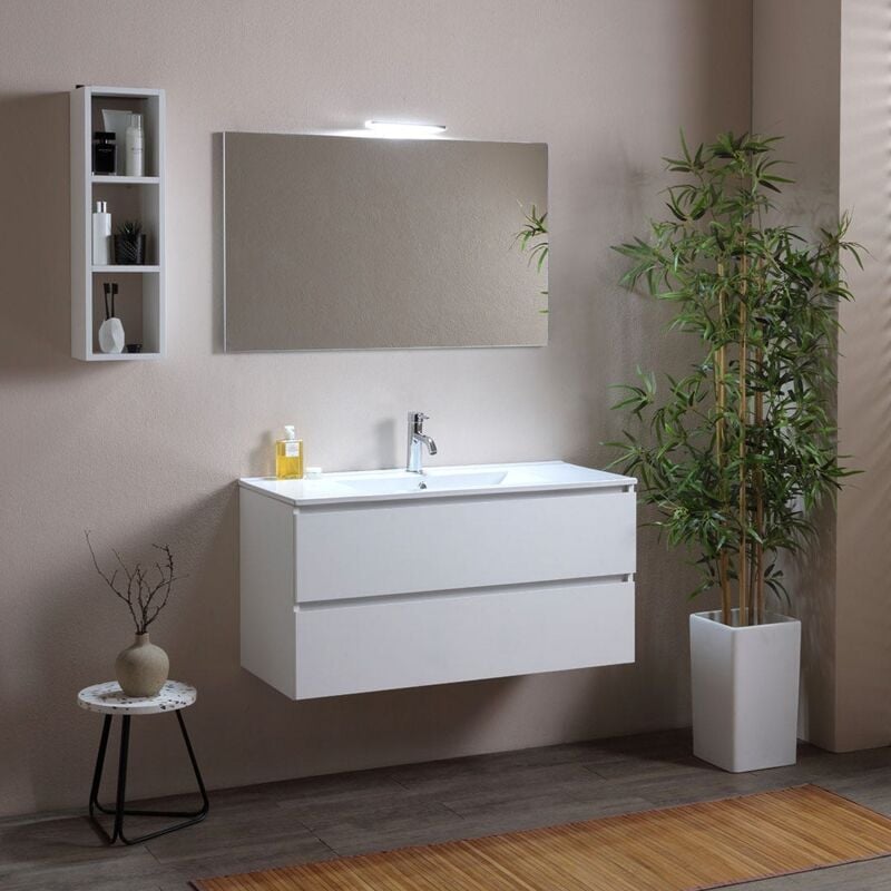foto del prodotto mobile bagno con lavabo integrato 120 cm con specchio berlin