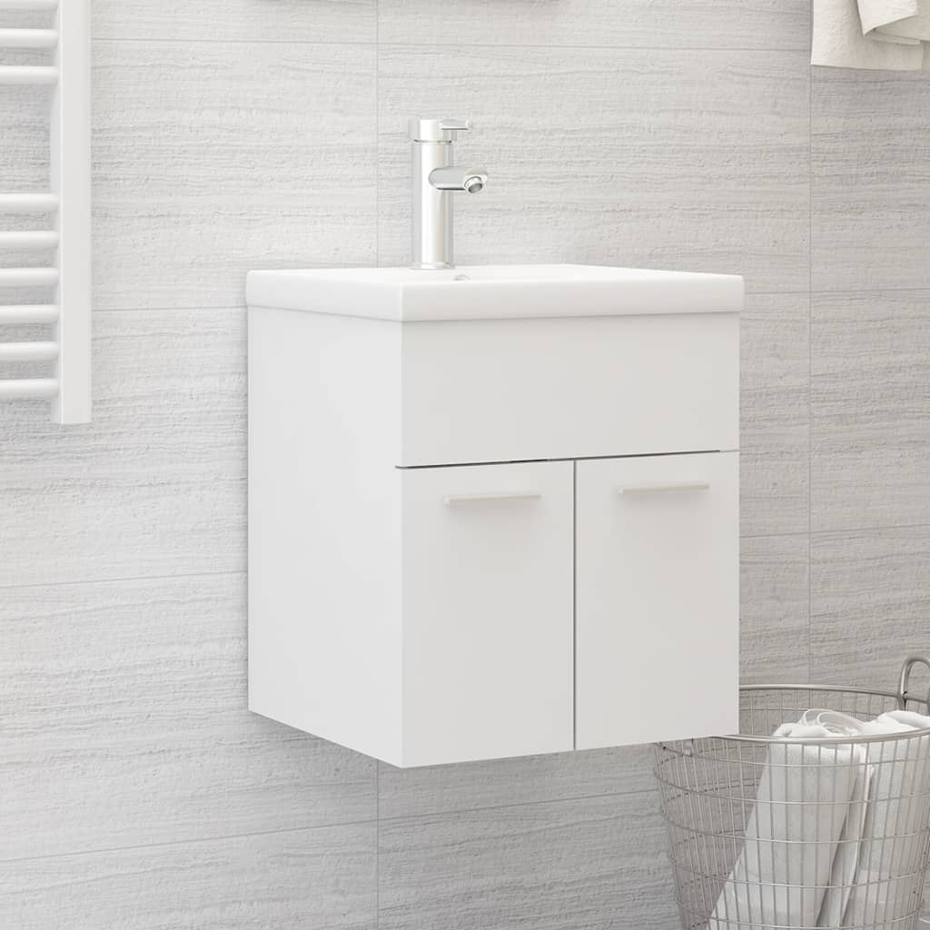 foto del prodotto mobile bagno con lavabo integrato bianco in legno multistrato cod mxl 63884