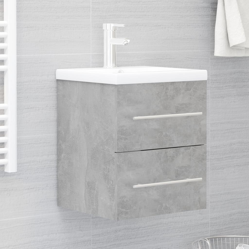 foto del prodotto mobile bagno con lavabo integrato grigio cemento in truciolato cod mxl 60872