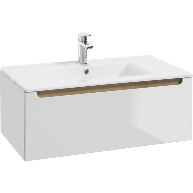 foto del prodotto mobile bagno con lavabo livia bianco 80cm