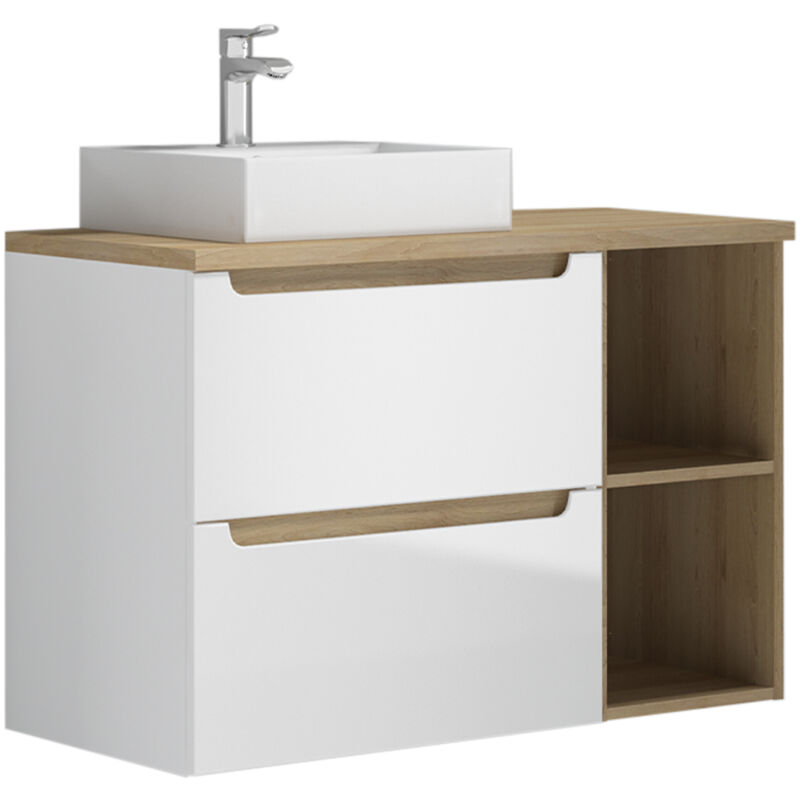 foto del prodotto mobile bagno con lavabo livia bianco 90cm